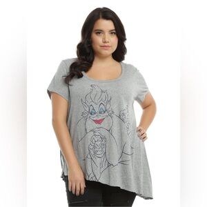 Disney Little Mermaid Ursula asymmetrical beaded tunic tee flotsam jetsam sz 2X